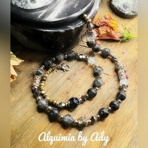 Black labradorite necklace